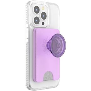 PopSockets Phone Wallet with Expanding Grip and Adapter Ring for MagSafe, Phone Card Holder, Wireless Charging Compatible, Wallet Compatible with MagSafe - All Smiles