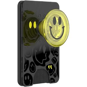 PopSockets Phone Wallet with Expanding Grip and Adapter Ring for MagSafe, Phone Card Holder, Wireless Charging Compatible, Wallet Compatible with MagSafe - All Smiles