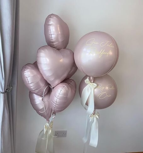 Pink White Heart Balloons,12Pcs Baby Pink Cream White Heart Shaped Foil Balloons,18Inch Light Pink Sand White Helium Mylar Balloon for Baby Shower Birthday Anniversary Wedding Party Decorations in Kuwait