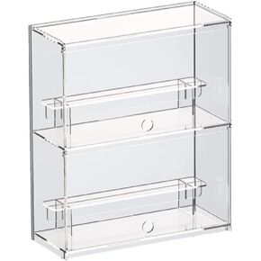 Choowin 5 Tier Clear Acrylic Display Case for Collectibles Mini Figures Pop Mart Labubu Sonny Angel Smiski, Assemble Dustproof Display Box with Door Display Stand(Black Base Step)