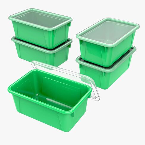 Storex Small Cubby Bins – Plastic Storage Containers for Classroom, 12.2 x 7.8 x 5.1 inches, Class Blue, 5-Pack (62416A05C) in Saudi Arabia