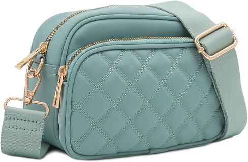 FashionPuzzle Quilted Nylon Crossbody Bag with Wide Strap in Kuwait