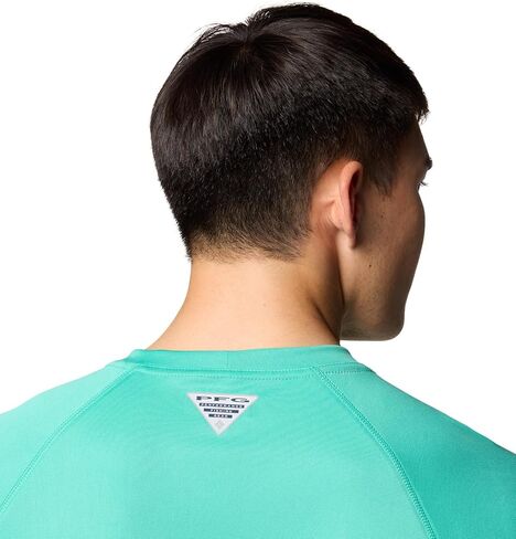 Columbia Men's Terminal Tackle Long Sleeve Shirt, Cool Grey/Vivid Blue Logo, 5X Tall in Kuwait