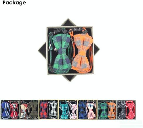 Cat Collar Bowtie with Bell, Quick Release Buckle Safety and Durable Kitties Kittens Cats Breakaway Collar Set of 2 PCS(6.8-10.8in) (Camouflage 1&Camouflage 2) in Kuwait