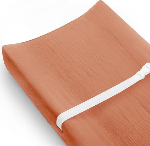 غطاء وسادة تغيير الحفاضات للأطفال الأولاد والبنات، عبوة من قطعتين، أغطية وسائد طاولة تغيير الموسلين بنمط بوهو، أساسيات فراش الحضانة المحايدة ناعمة ومسامية (ميرمية وزهرة-B) in Kuwait