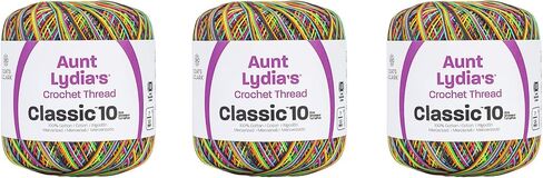 Aunt Lydia Classic Burgundy Crochet - 3 Pack of 350y/320m - Cotton - Gauge 10 - Crochet in Kuwait