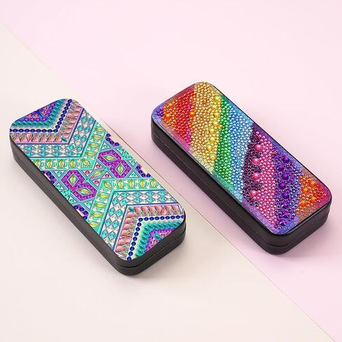 Diamond Art Kits Eyeglass Case for Women DIY PU Leather Sunglasses Case (6.3 X 2.1 X 1.4 Inches) in Kuwait
