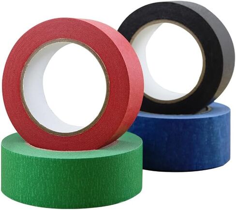 Masking Tape, 0.94 Inch x 13 Yards x 5 Rolls, White, 24 mm Painters Tape Bulk, No Residue, Craft Tape for Artist DIY Crafts, Arts, Decorations, Total 213 Feet in Saudi Arabia