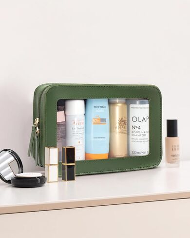 Clear Makeup Bags, TSA Approved Toiletry Bag with Zipper, Clear Makeup Organizer Fit Carry-on Travel Car Accessories Essentials,Portable Travel Small Pouch for Women Men (Black) in Saudi Arabia