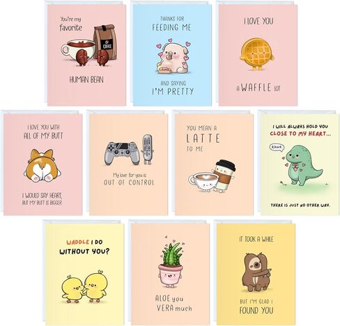 ALY LOU Anniversary Card for Her Him/Girlfriend Wife/Husband Boyfriend, Friendship Thank You Birthday Kawaii Greeting Card (I Love You A Waffle Lot) in Kuwait