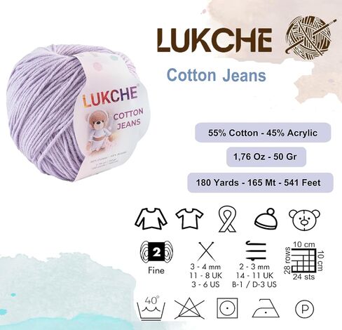 Cotton Jeans Yarn, 55% Cotton 45% Acrylic, Amigurumi Yarn, Soft Cotton Yarn for Crochet and Knitting, 1.76 Oz (50 Gr) / 180 Yards (165 Mt), (Dark Grey) 1 in Kuwait