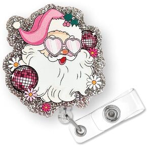 Funny Stethoscope Leopard Bow Badge Reel Retractable for Nurse Nursing RN CNA LPN & Medical Assistant | Glitter Coquette Bow ID Name Badge Holder with Alligator Clip & 24" Durable Nylon Cord | Acrylic