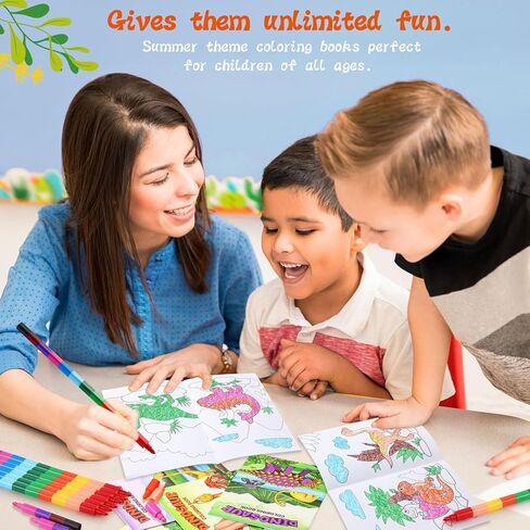 BenLouis 24 Unicorn Mini Coloring Books Kids with 24 Stacking Crayons Rainbow Party Favors Activity Books Bulk for Kids Unicorn Birthday Goodie Bag Gift Stuffer Classroom Reward in Kuwait
