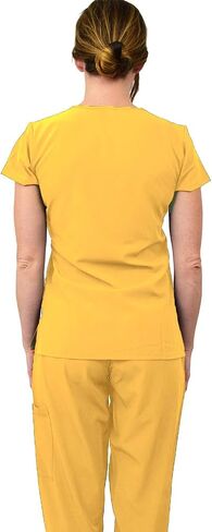 Green Town Scrubs for Women Scrub Set - Jogger Pant and V-Neck Top, 6 Pockets, Easy Care Uniforms-Pewter-X-Large Petite in Saudi Arabia