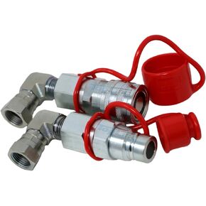 90 deg. Elbow 1/2 NPT Flat Face Quick Connect Coupler 1/2 body Bobcat Skid Steer Coupling with Dust Caps TL23-E