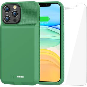 حافظة بطارية لهاتف iPhone 13 Pro Max 7000 مللي أمبير، حافظة شحن محمولة نحيفة للغاية قابلة لإعادة الشحن، غطاء شاحن بطارية ممتد مضاد للسقوط لهاتف iPhone 13 Pro Max و12 Pro Max 6.7 بوصة (أحمر) in Kuwait