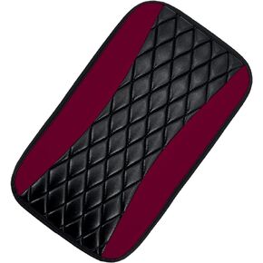 Car Center Console Pad, Leather Waterproof Armrest Seat Box Cover Pad Protector, Comfortable Car Interior Accessories for Most Cars, Trucks, SUVs (Black)