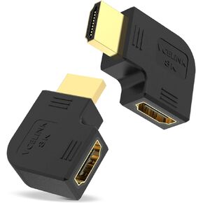 VCELINK 8K HDMI Flat 90 Degree and 270 Degree Adapter, HDMI Right Angle Adapter Male to Female HDMI 2.1 Cable Adapter with 8K@60Hz, 4K@120Hz, HDR, eARC for HDTV Switch Laptop PS4 PS5 Xbox, 2-Pack