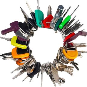 WAH LIN PARTS 67 Heavy Equipment Master Key Set Construction Operator Equipment Ignition Keys for JD JCB Case Caterpillar Hyster Kubota Yanmar Genie JLG Komatsu Kobelco Toyota and Volvo