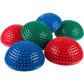 Hey! Play! Balance Pods- Hedgehog Style Balancing and Stability Half Dome Stepping Stones for Exercise- Set of 6 for Kids and Adults