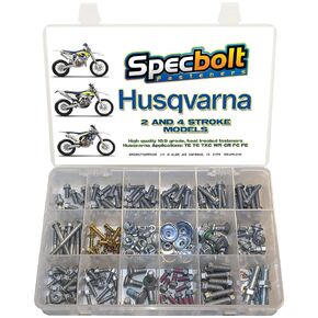 250pc Specbolt Fasteners Brand Bolt Kit. Fits Husky and Related Brands. This Includes 2 Strokes: 50 65 85 125 250 300 550 4 Strokes 250 350 400 450 500 530 570 610 & KTM