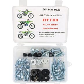Xitomer 64 PCS Body Plastic Frame Fender Bolts Kit Fit for KX 100 125 250 500, ATV Plastic Bodywork Bolts Kit