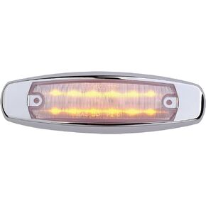 Maxxima M20332YCL Amber 6" LED Clear Lens Clearance Marker Light with Stainless Steel Bezel