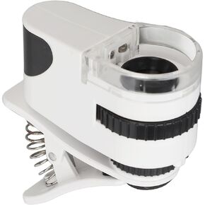 50x Zoom Phone Microscope Magnifier, Clip on Type Loupe with LED Uv Lighting Universal Microscopes Jewels Magnifier for Smartphones LED Uv Light Mini Cell Phone Microscope