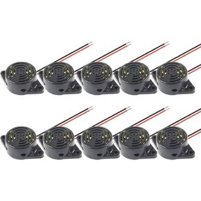 10PCS DC 3-24V 90dB Active Piezo Electronic Buzzer Beep Tone Alarm Ringer Continous Sound Black SFM-27