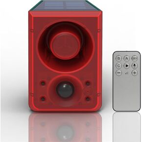 Solar Sound & Light Alarm Motion Sensor 129 Decibels Siren Sound Alert with 6 Red LED Flash Warning Strobe Security Alarm System for Farm Villa, Home, Yard, Barn, Farm