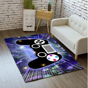Gamepad Area Rugs for Gamer Floor Rugs for Boys Gaming Red Black Carpet Bedroom Floor Mats Doormats Video Game Mens Floor Mat for Teen Room Home Decor, 2'x3'