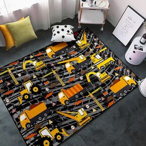 Construction Rug - Construction Rugs for Boys Room Car Play Rug Carpet Playroom Rug for Kids Construction Truck Rug Decor Kids Room Rug, 2×3 Feet