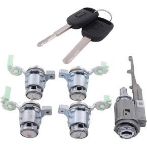 MOTOKU Ignition Switch Cylinder and Door Lock Cylinder Kit with 48 Chipped Key for Honda Civic 2003-2005 CR-V 2002-2006 Element 2003-2011 S2000 2004-2005