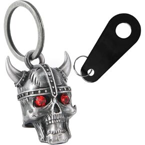3D Motorcycle Bell with Hanger for Biker, Good Luck Biker Bells & Motorcycle Accessories, Key Chain with Colorful Luck Bell
