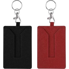 AutoEC Key Card Holder for Tesla Model 3 Y, 2 PCS PU Leather Key Card Cover Case Protector Compatible with Tesla Model 3 Including Key Chain