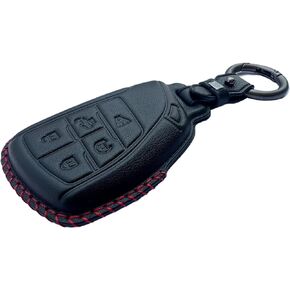 KAWIHEN Leather Key Fob Cover Compatible with 2022 2023 2024 Chevrolet Silverado 1500 GMC Sierra 1500