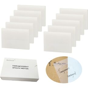 Transparent 650 Sheets, Clear, See Through Invisible Translucent Sticky Notes for School, Office 13 Packs, (1.5"x1.5" , 3"x1" , 3"x2" , 3"x3", 3"x4" ,3"x5")