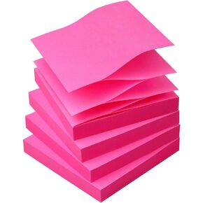Sticky Notes 3x3 Pop Up Self-Stick Notes Pads with Bright Colors, Easy to Post for Office, Shool, Home, 4 Pads/Pack, 90 Sheets/Pad (Rose Red)