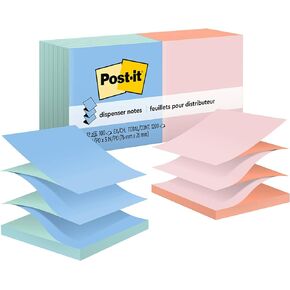 Post-it Pop-up Notes, 3x3 in, 12 Pads, America's #1 Favorite Sticky Notes, Assorted Pastel Colors, Clean Removal, Recyclable (R330-U-ALT)