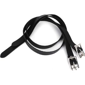 EVTSCAN Stirrup Leathers, 1 Pair Lengthen Stainless Steel Buckle Horse Tool Accessories 50cm Black