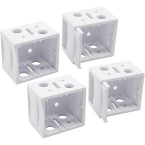 Waziaqoc 2PCS Plastic Blind Brackets, 1 Inch White Low Profile Box Mounting Bracket for Window Blinds Window Blinds Headrail Bracket