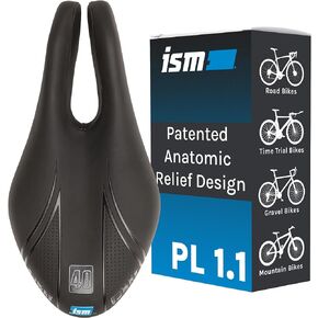 ISM PL Series Noseless Bike Seat - Split Nose Bicycle Saddle for Road Bikes, Mountain Bikes, Gravel, and Triathlon Bikes - Unisex Anatomic Relief Bicycle Saddle for Optimized Blood Flow