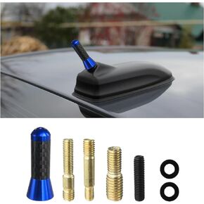 Car Short Antenna, 1.37" Stubby Aluminum Radio Antenna Replacement, Carbon Fiber Antenna Kit with Screws, AM/FM Roof Mount Car Radio Reception Antenna Mast for Most Cars SUVs (Black)
