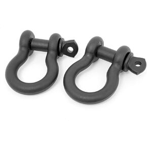 Rough Country 5/8" Black Cast Steel D-Ring Shackle Set | Pair - RS179
