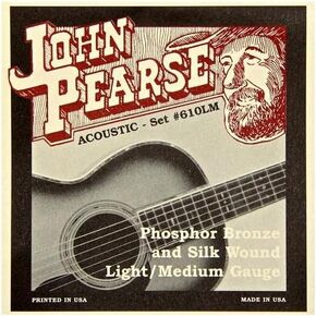 John Pearse 610 LM Strings Silk Phos Bronze Acoustic Strings, Med-Light