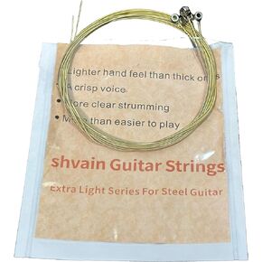 Extra Light Brass Steel Acoustic Guitar Strings, Lighter Hand Feel and Clear Strumming