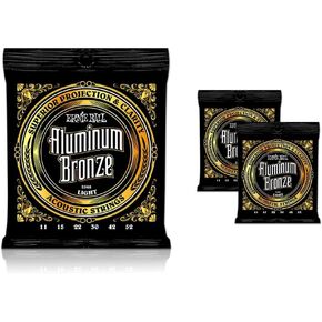 Ernie Ball Aluminum Bronze Light Acoustic Guitar Strings 3-Pack