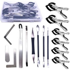 Woodwind Instrument Repair Tool Stainless Steel Saxophone Key Adjustment Repair Kit with Clamps Pack of 13 Pieces