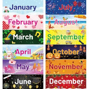 Holiday Monthly Headliners Seasonal Months of The Year Bulletin Board Set
