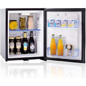 Compact Semi Truck Refrigerator 2.1 Cu.Ft, AC/DC Mini Fridge with Lock, Reversible Door, 12V Quiet Absorption Refrigerator for Truck, RV Camper, Caravan, Boat, Black